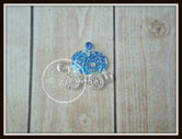 Blue Princess Carriage Rhinestone Slider