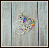 Rainbow Horse Rhinestone Pendant