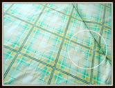 Summer Plaid Turquoise Fabric