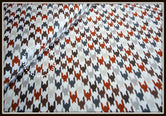 Brown, Gray, on White Medium Multi-Houndstooth
