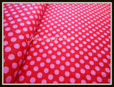 Hot Pink on Red Ta Dot
