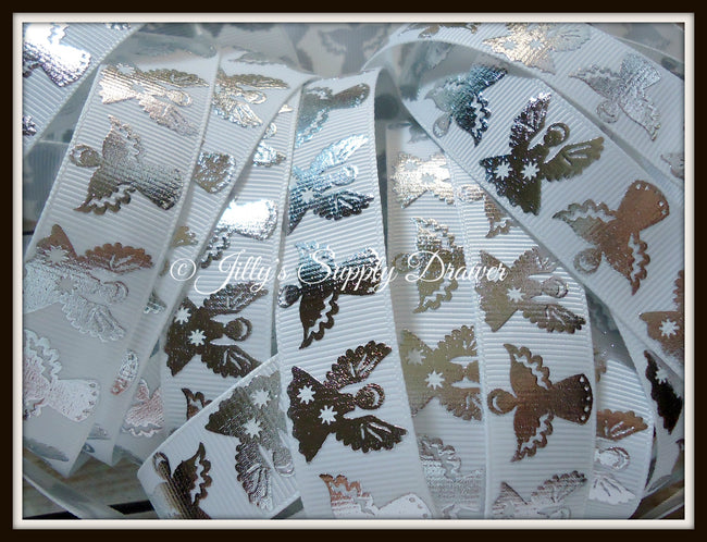 Silver Angels on White