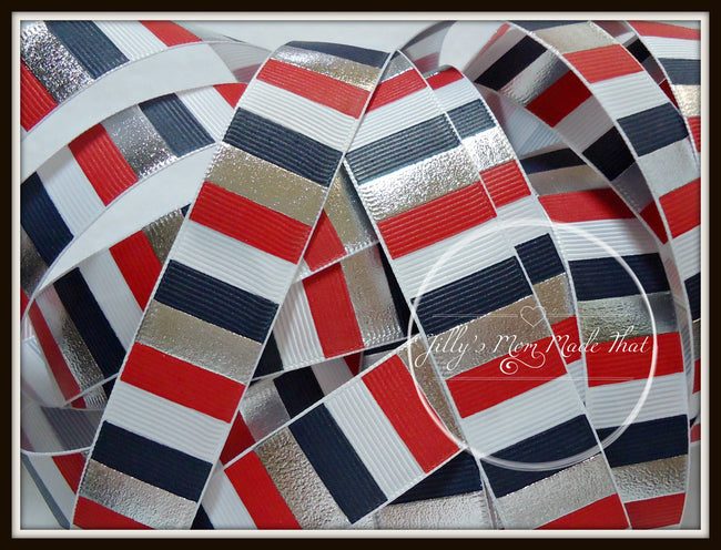 Patriotic Stripes on White