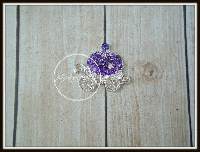 Purple Princess Carriage Rhinestone Slider
