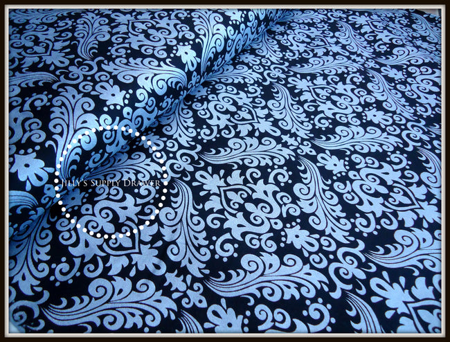 Black Metallic Damask