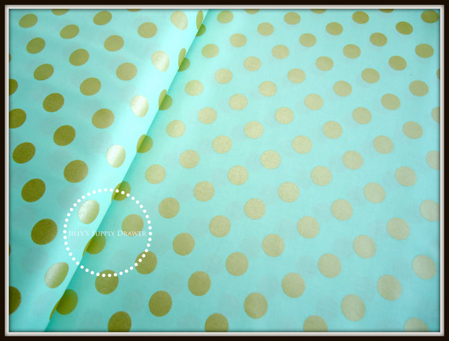 Pearlized Gold Quarter Dot on Mist