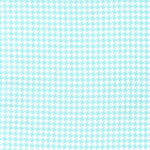 Aqua and White Tiny Houndstooth Fabric